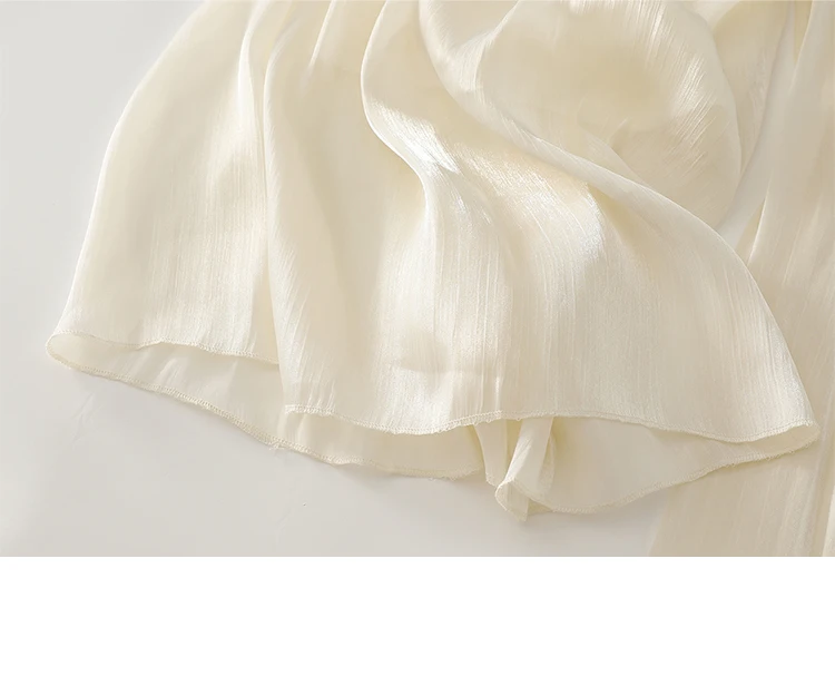 Summer Flowy Gauze Wide Leg Pants Women High Waist Loose Palazzo Trousers Elegant Ankle-Length Draped Pants Soft