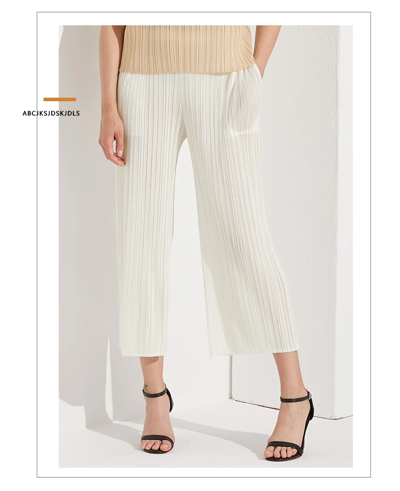 Miyake Pleated Straight Loose Pants Women's Casual Korean Fashion Basics Aesthetic Clothing