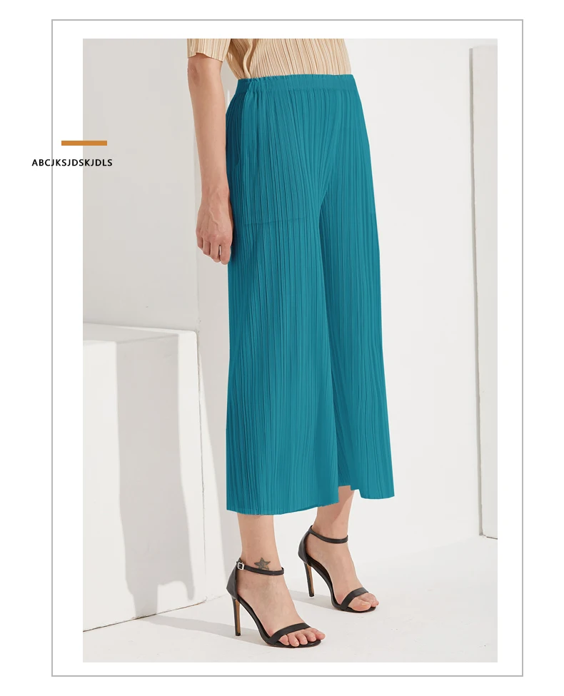 Miyake Pleated Straight Loose Pants Women's Casual Korean Fashion Basics Aesthetic Clothing