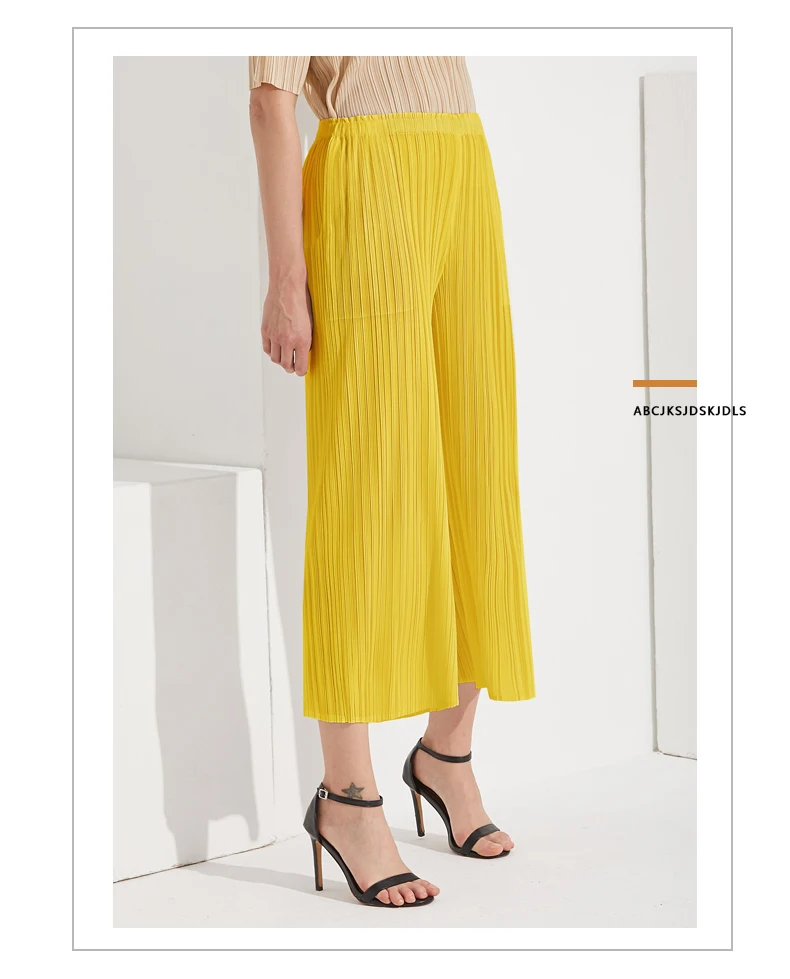 Miyake Pleated Straight Loose Pants Women's Casual Korean Fashion Basics Aesthetic Clothing