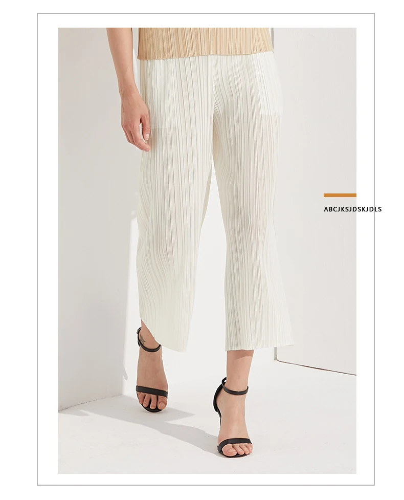 Miyake Pleated Straight Loose Pants Women's Casual Korean Fashion Basics Aesthetic Clothing