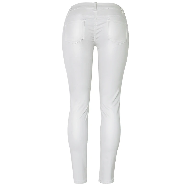 2026 winter Sexy Women Pu Leather Black Pants Zipper Stretch Bodycon Ruched Patchwork punk clothes Women Pencil Long Pants White