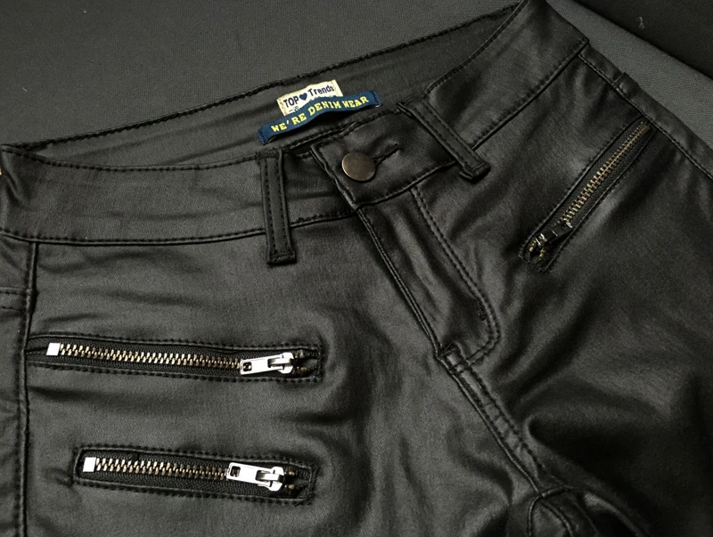 2026 winter Sexy Women Pu Leather Black Pants Zipper Stretch Bodycon Ruched Patchwork punk clothes Women Pencil Long Pants White