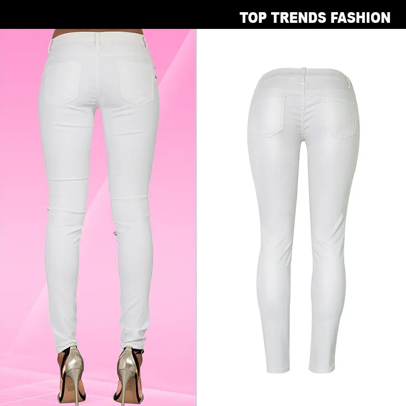 2026 winter Sexy Women Pu Leather Black Pants Zipper Stretch Bodycon Ruched Patchwork punk clothes Women Pencil Long Pants White