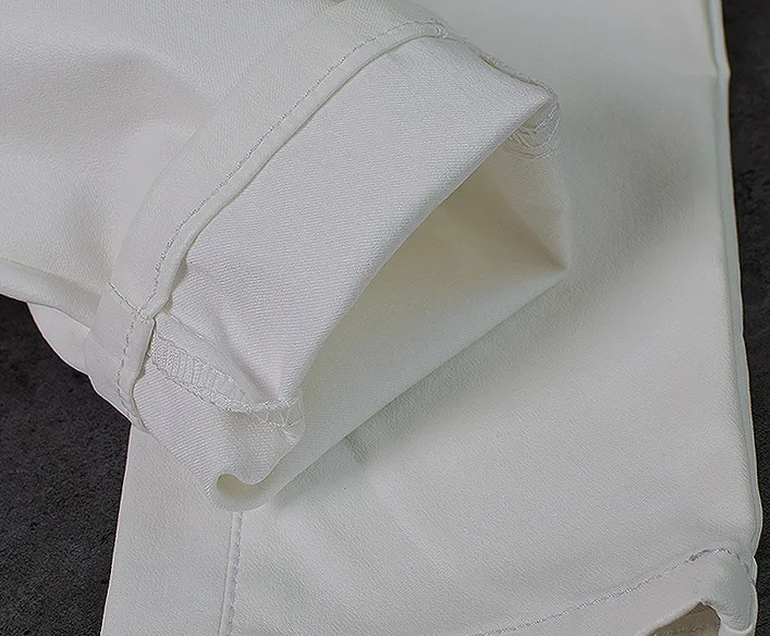 2026 winter Sexy Women Pu Leather Black Pants Zipper Stretch Bodycon Ruched Patchwork punk clothes Women Pencil Long Pants White