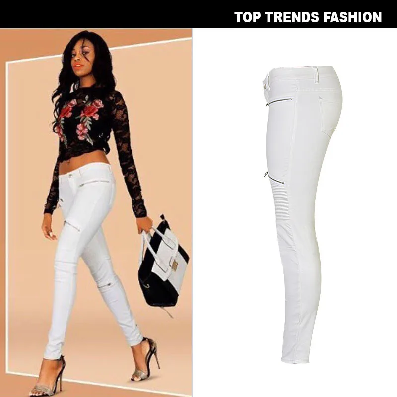 2026 winter Sexy Women Pu Leather Black Pants Zipper Stretch Bodycon Ruched Patchwork punk clothes Women Pencil Long Pants White