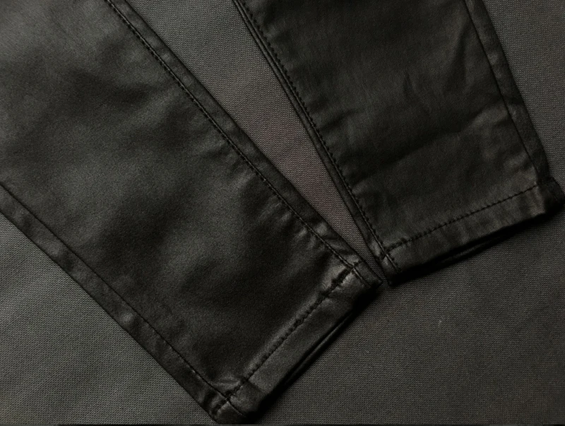 2026 winter Sexy Women Pu Leather Black Pants Zipper Stretch Bodycon Ruched Patchwork punk clothes Women Pencil Long Pants White