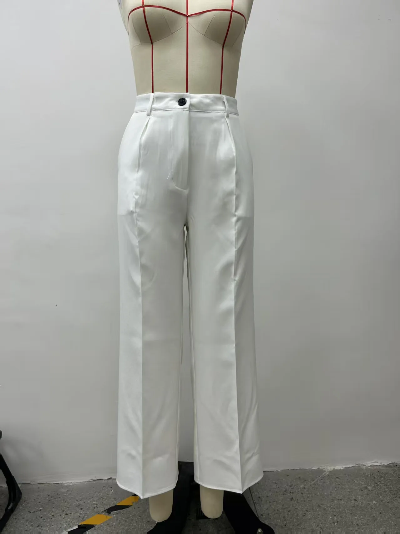 Straight Pants Women High Waist Formal Suit Trousers Female Business Full Length Button Fly Spring Summer Office Lady 2026