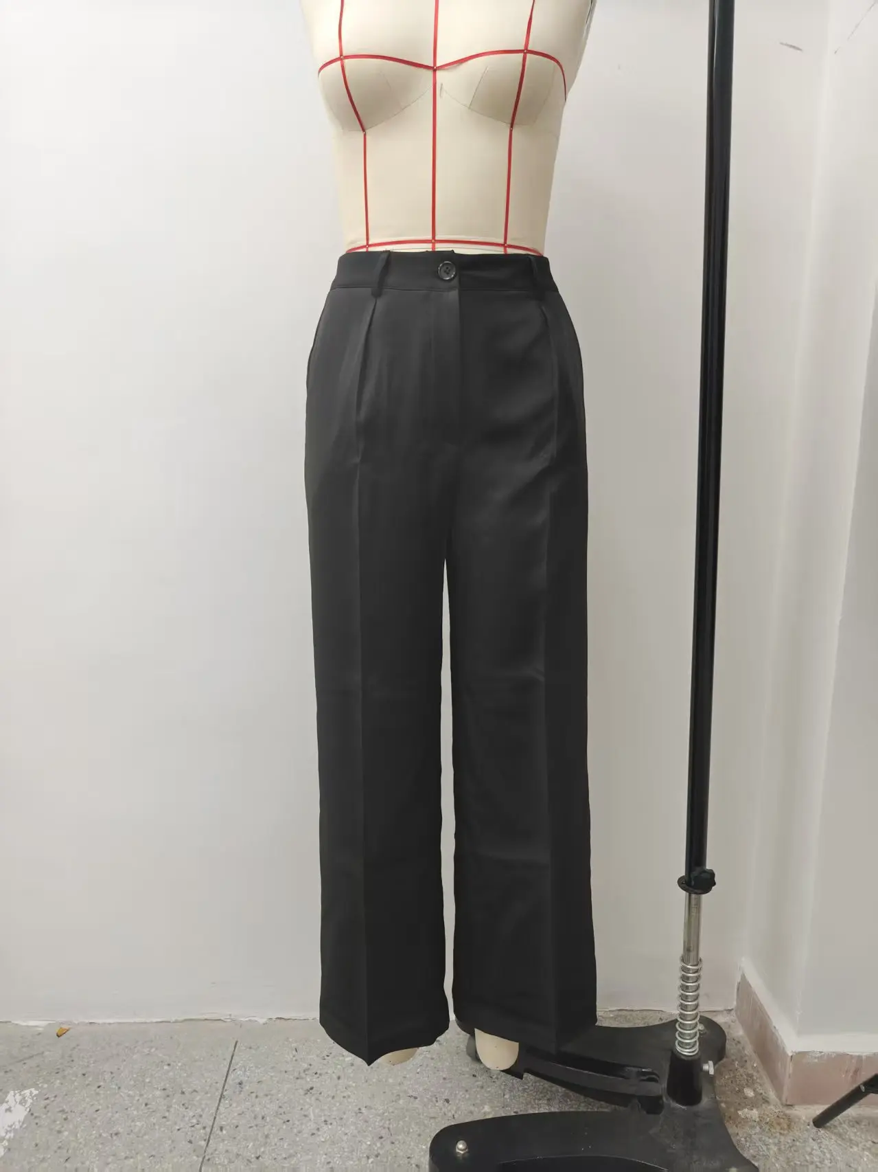 Straight Pants Women High Waist Formal Suit Trousers Female Business Full Length Button Fly Spring Summer Office Lady 2026