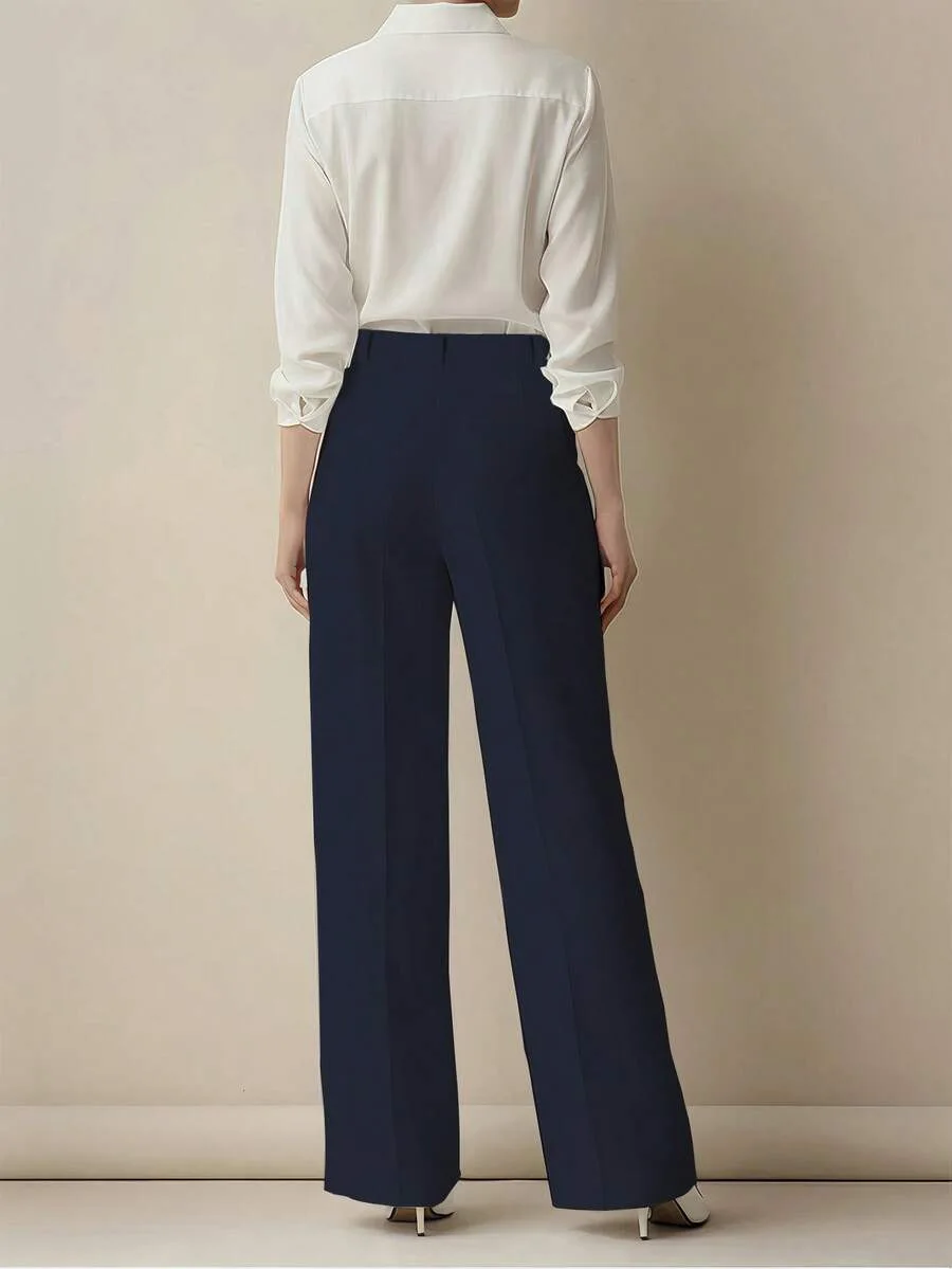Straight Pants Women High Waist Formal Suit Trousers Female Business Full Length Button Fly Spring Summer Office Lady 2026