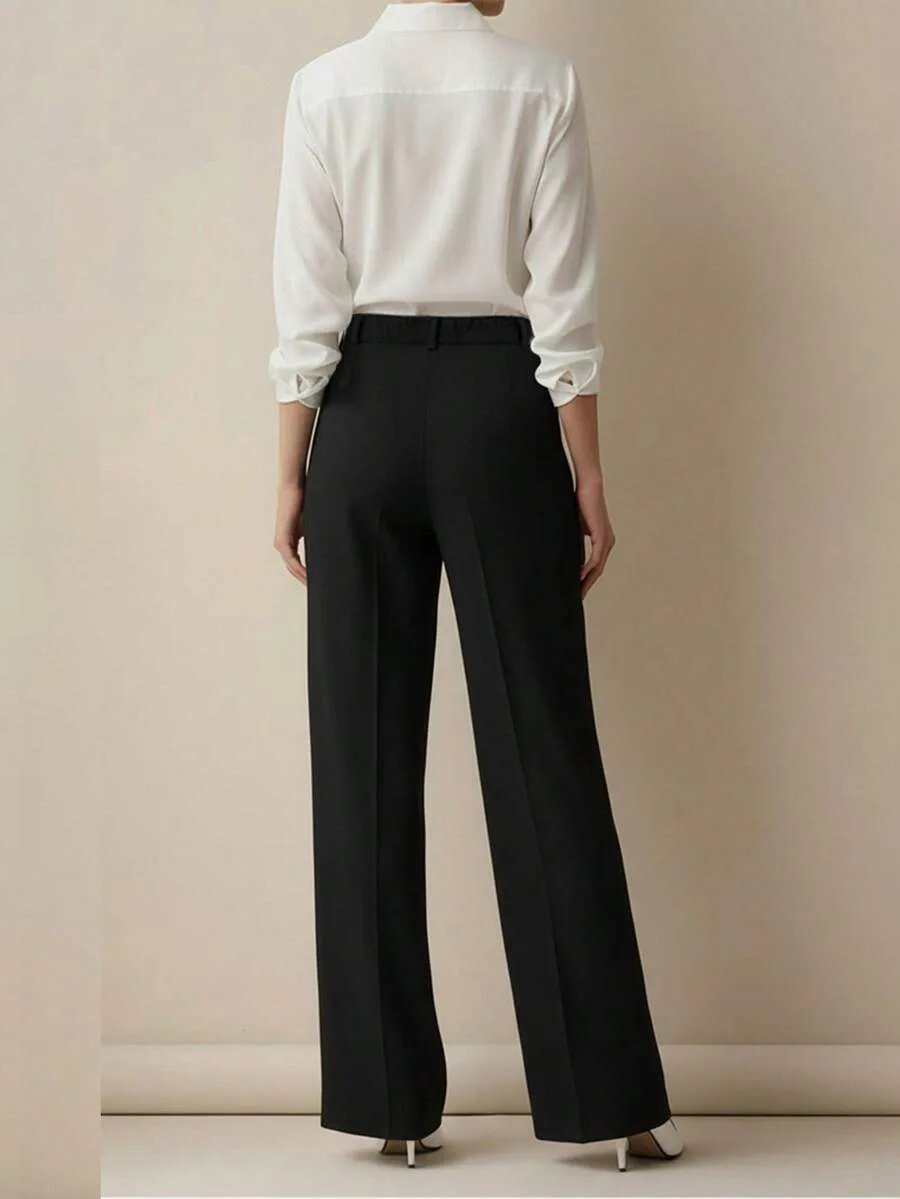 Straight Pants Women High Waist Formal Suit Trousers Female Business Full Length Button Fly Spring Summer Office Lady 2026