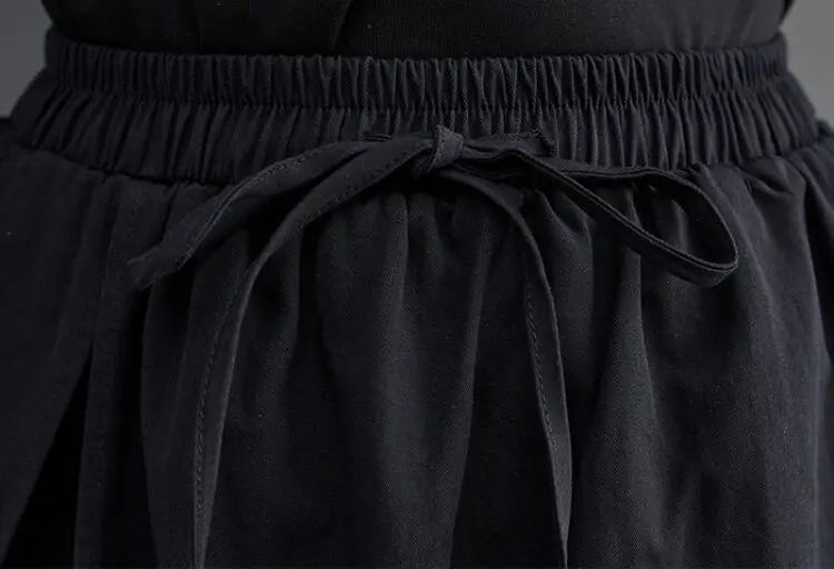Cotton black high Waist  vintage Casual loose spring summer autumn clothes skirt Pants for Women 2026 Trousers Streetwear