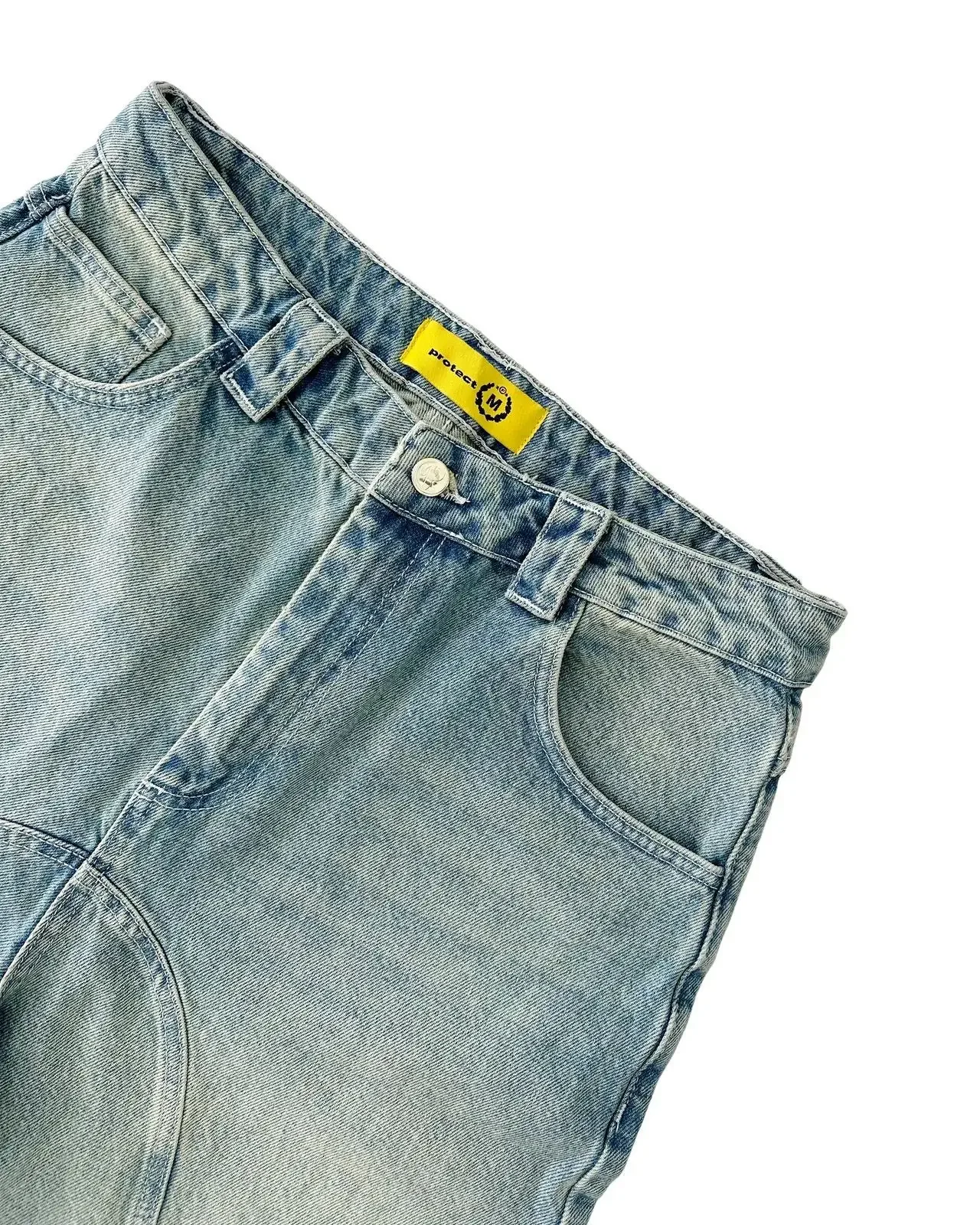 HOUZHOU Y2k Vintage Harajuku Short Jeans Women Washed Embroidery American Retro Man Denim Jorts Baggy Hip Hop Streetwear Summer