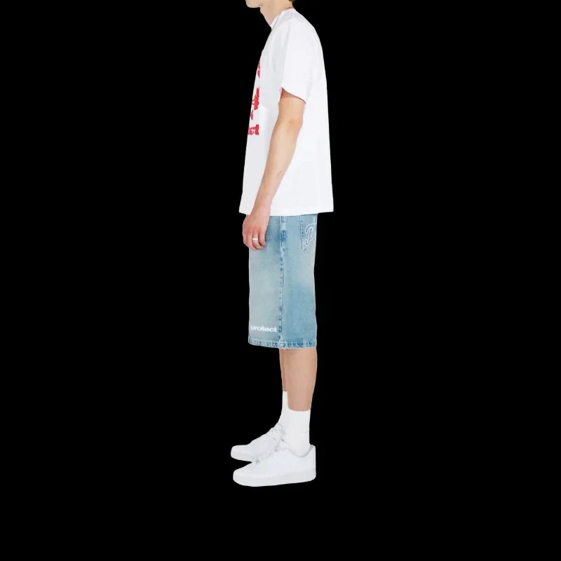 HOUZHOU Y2k Vintage Harajuku Short Jeans Women Washed Embroidery American Retro Man Denim Jorts Baggy Hip Hop Streetwear Summer