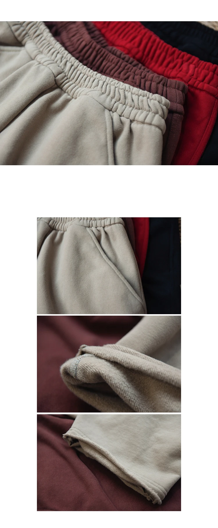 K67176 Korean Style Banana Pants Loose Elastic Waist Thickened Frayed Hem Casual Pants for Women