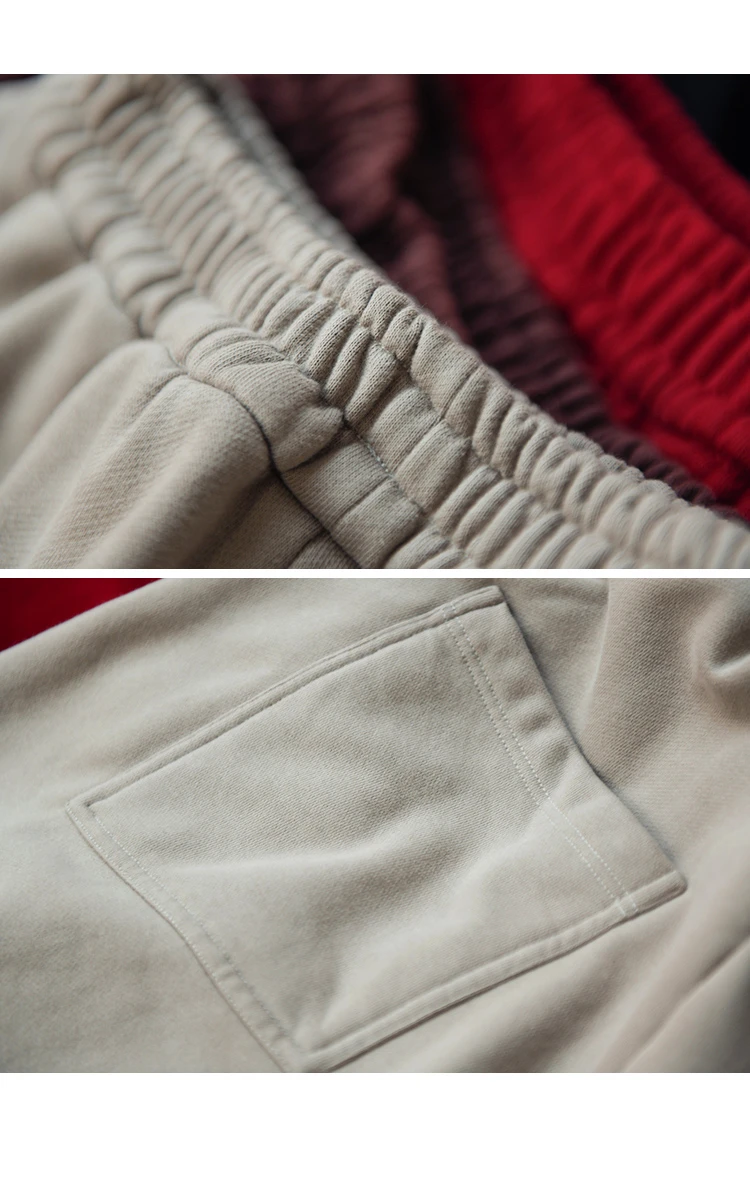 K67176 Korean Style Banana Pants Loose Elastic Waist Thickened Frayed Hem Casual Pants for Women