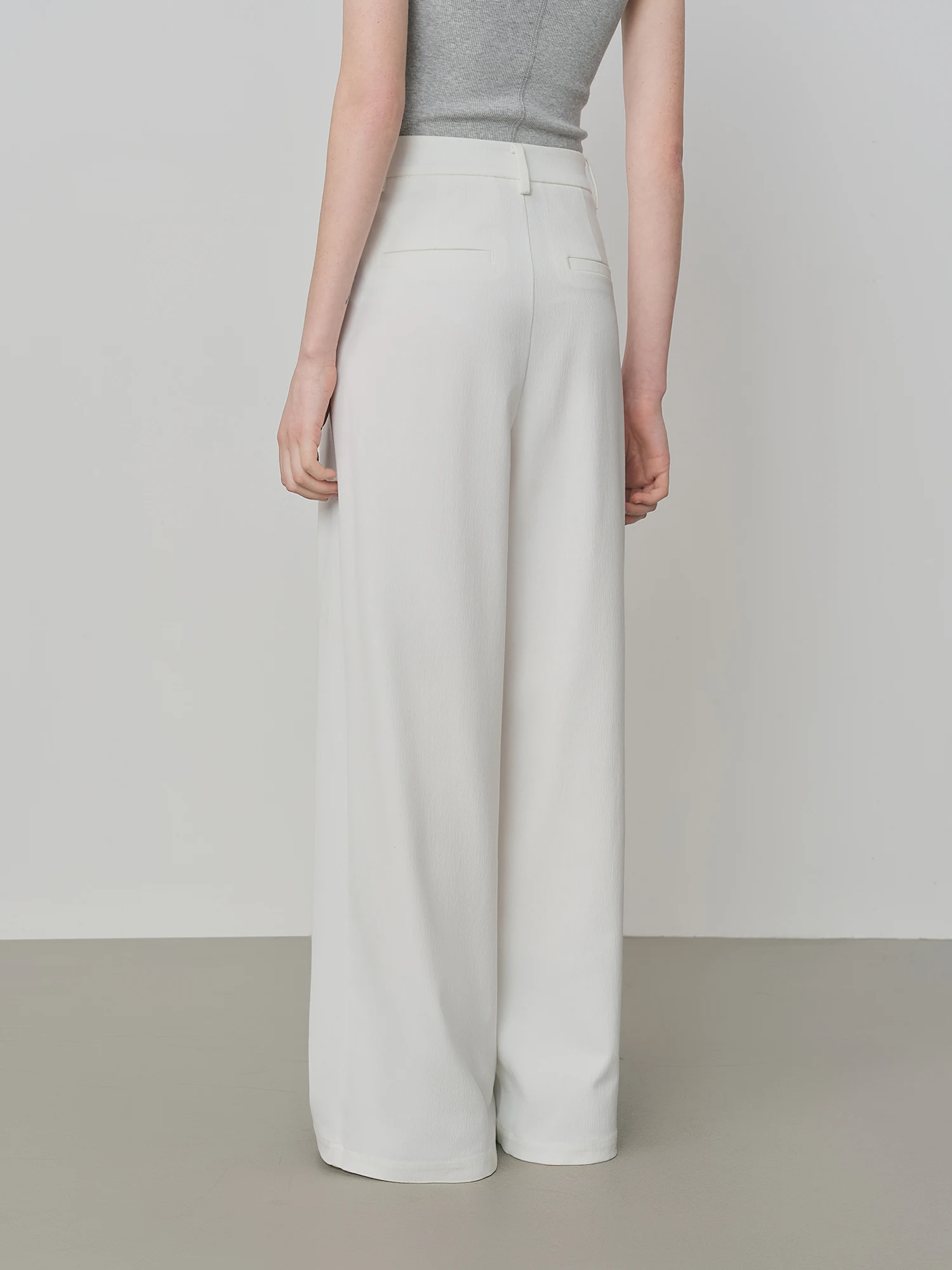 FSLE 2025 New Women Loose Fit Wide Leg Pants Black White Trousers High Waist Casual Pants Soft Drapey Free Waist Rope Vintage