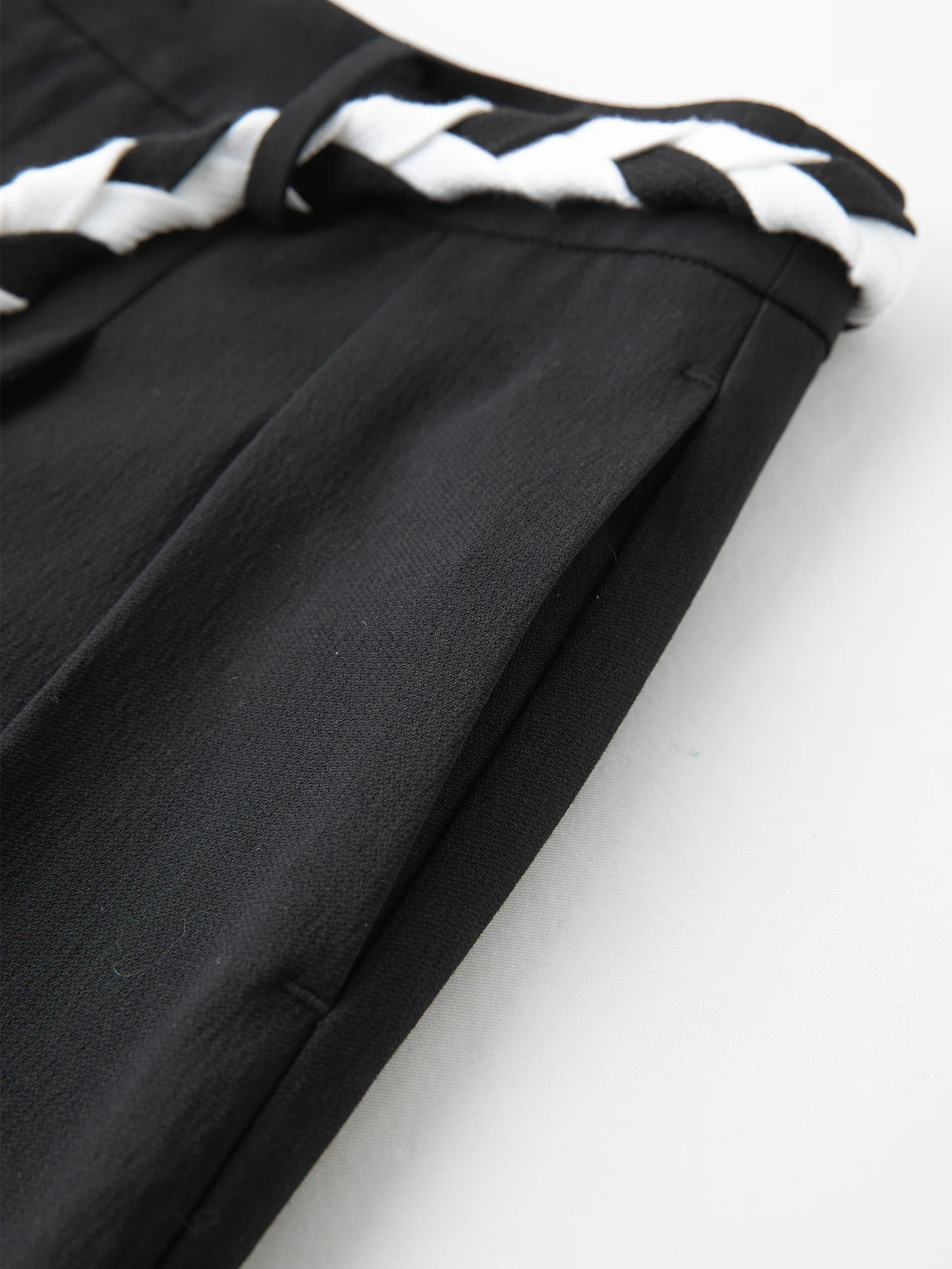 FSLE 2025 New Women Loose Fit Wide Leg Pants Black White Trousers High Waist Casual Pants Soft Drapey Free Waist Rope Vintage