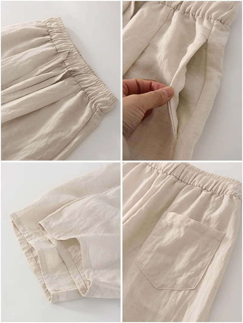 KarSaNy Summer Lyocell Wide Leg Pants Women Baggy High Waist Pink Thin Loose Long Navy Blue Linen Pants Women Summer Trousers