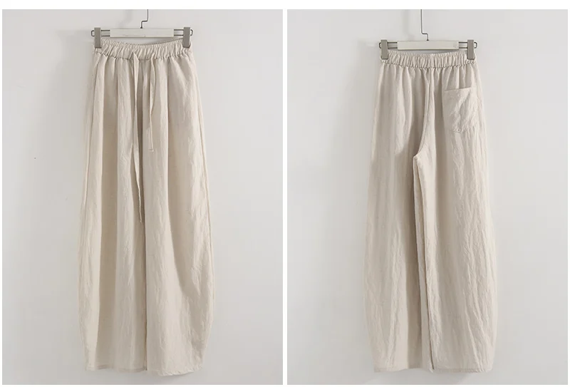 KarSaNy Summer Lyocell Wide Leg Pants Women Baggy High Waist Pink Thin Loose Long Navy Blue Linen Pants Women Summer Trousers