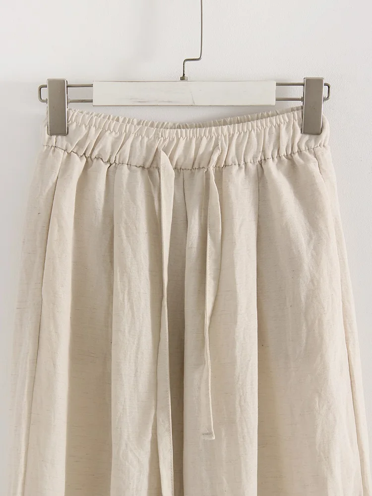 KarSaNy Summer Lyocell Wide Leg Pants Women Baggy High Waist Pink Thin Loose Long Navy Blue Linen Pants Women Summer Trousers