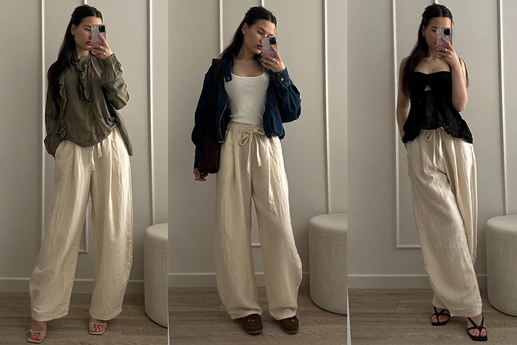 KarSaNy Summer Lyocell Wide Leg Pants Women Baggy High Waist Pink Thin Loose Long Navy Blue Linen Pants Women Summer Trousers