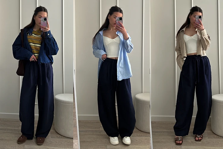 KarSaNy Summer Lyocell Wide Leg Pants Women Baggy High Waist Pink Thin Loose Long Navy Blue Linen Pants Women Summer Trousers