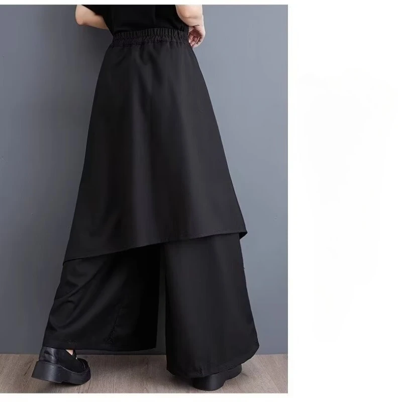 Y2k Black Streetwear Women's Pants Harajuku Fashion Punk Gothic Casual Baggy Trousers for Women Irregular Design Clothing