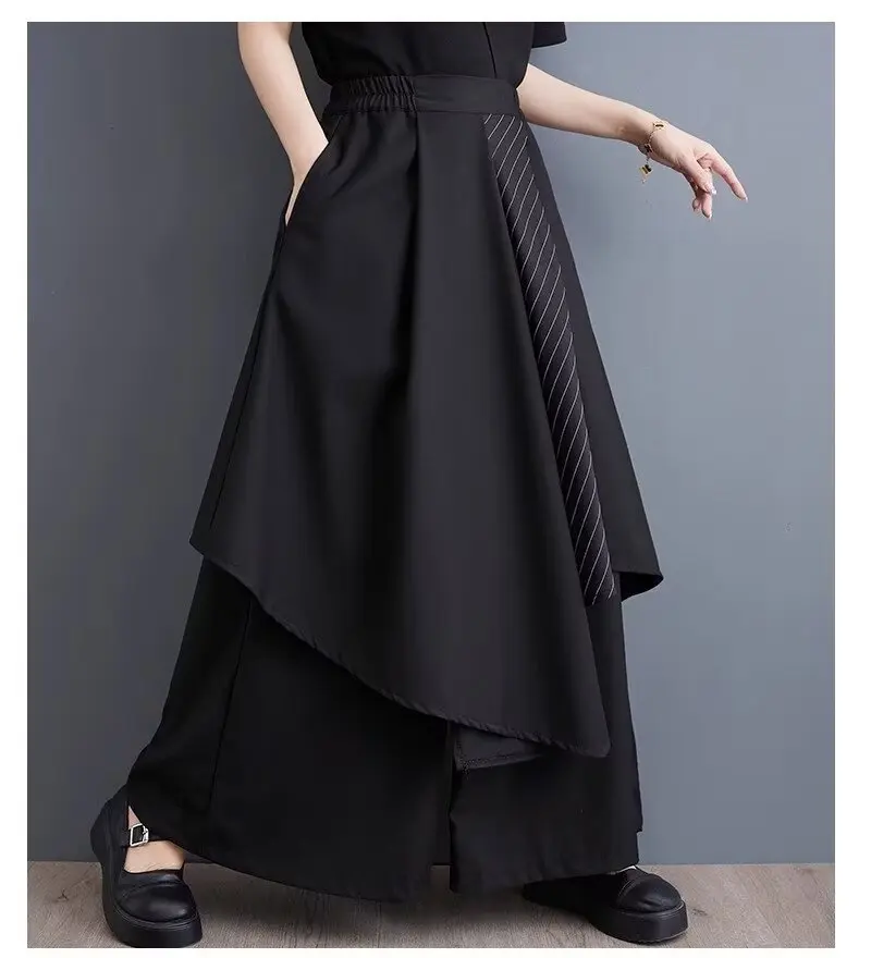 Y2k Black Streetwear Women's Pants Harajuku Fashion Punk Gothic Casual Baggy Trousers for Women Irregular Design Clothing