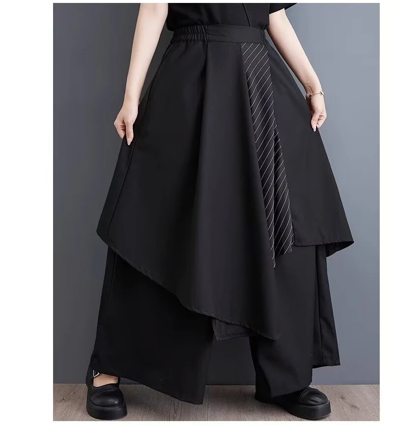 Y2k Black Streetwear Women's Pants Harajuku Fashion Punk Gothic Casual Baggy Trousers for Women Irregular Design Clothing