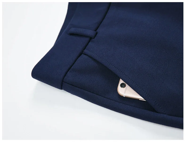 2025 Spring and Autumn Khaki High Waist Straight Baggy Pants Women, Navy Middle-aged Mom Stretch Casual Trousers,Plus Size M-8XL