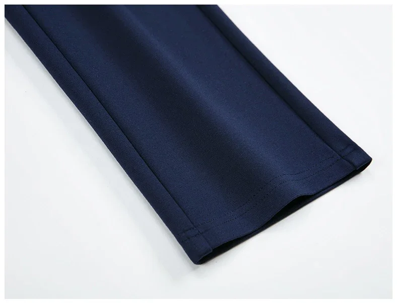 2025 Spring and Autumn Khaki High Waist Straight Baggy Pants Women, Navy Middle-aged Mom Stretch Casual Trousers,Plus Size M-8XL
