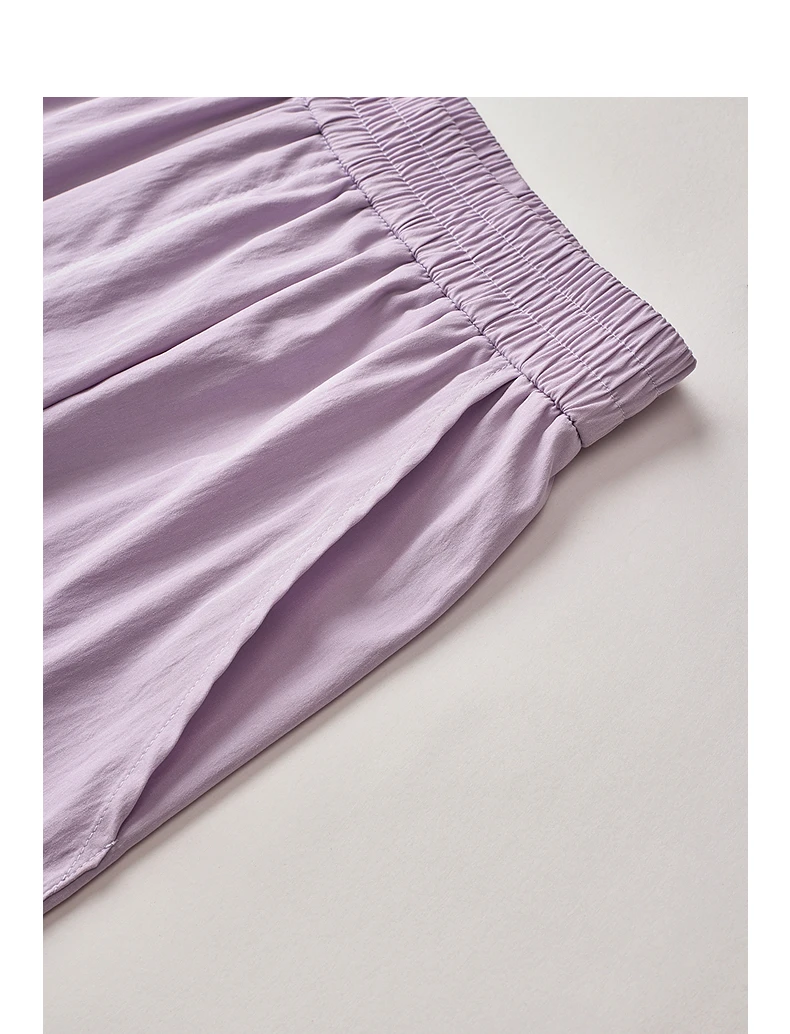 TOYOUTH Women Slight Wrinkle Textured Casual Pants 2026 Summer New Lavender Purple Split Oversized Wide Leg Cropped Pants