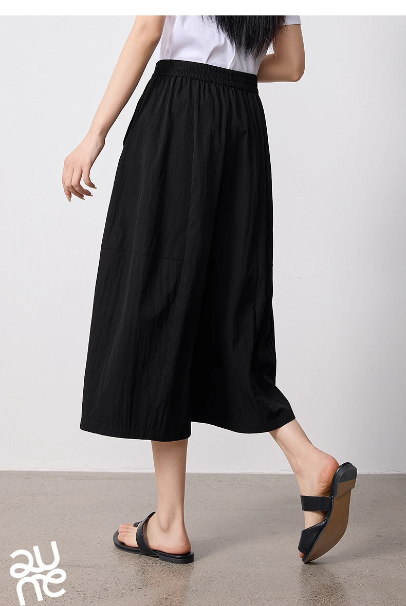 TOYOUTH Women Slight Wrinkle Textured Casual Pants 2026 Summer New Lavender Purple Split Oversized Wide Leg Cropped Pants