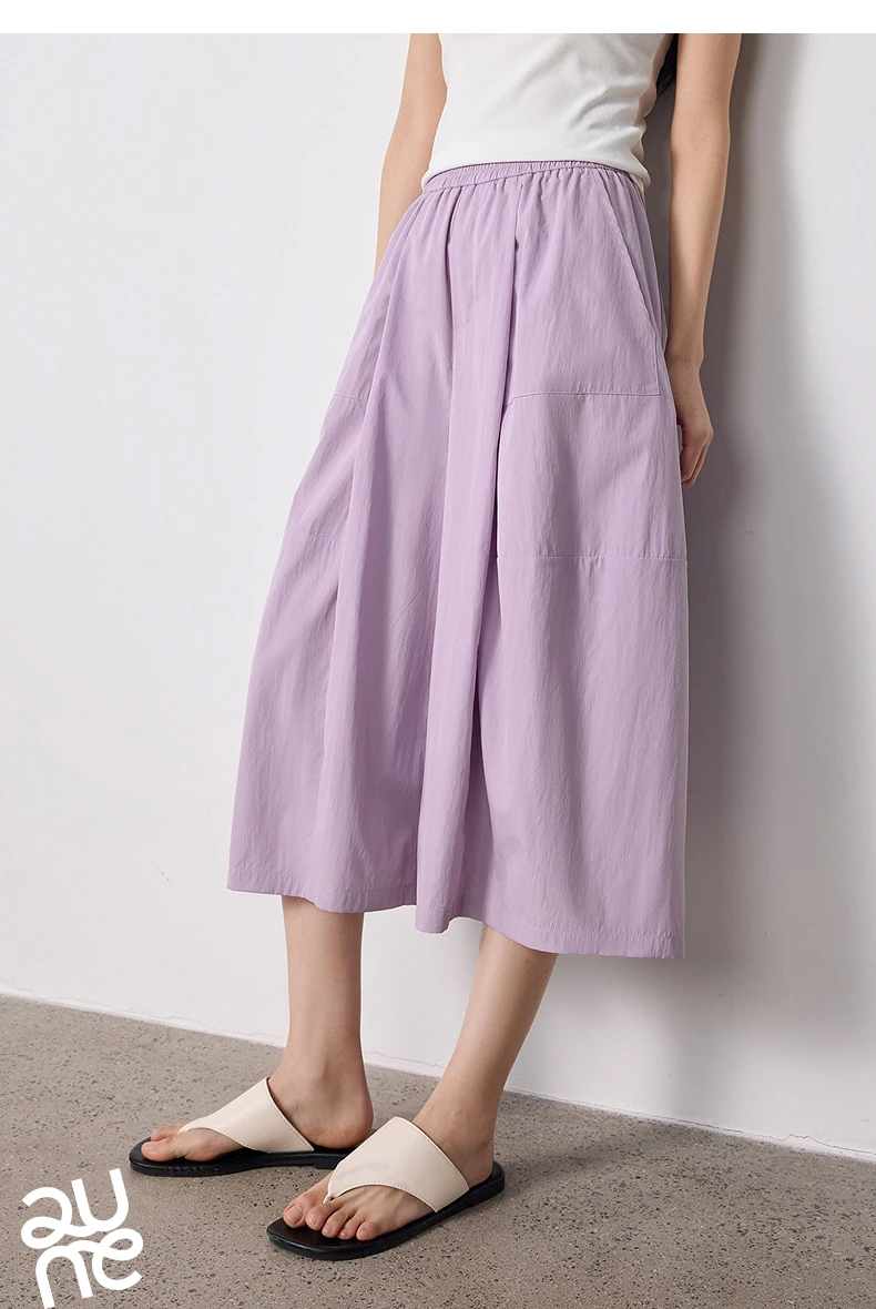 TOYOUTH Women Slight Wrinkle Textured Casual Pants 2026 Summer New Lavender Purple Split Oversized Wide Leg Cropped Pants