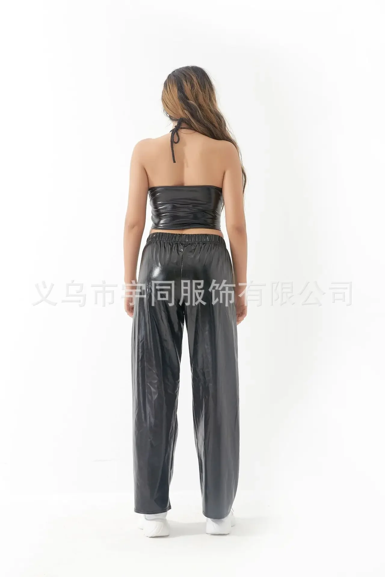 Red Women's Fashion Aurora Laser Gradual Change High Waist Straight Pants, Blue Thin Female Stretch Trousers, 2025 New