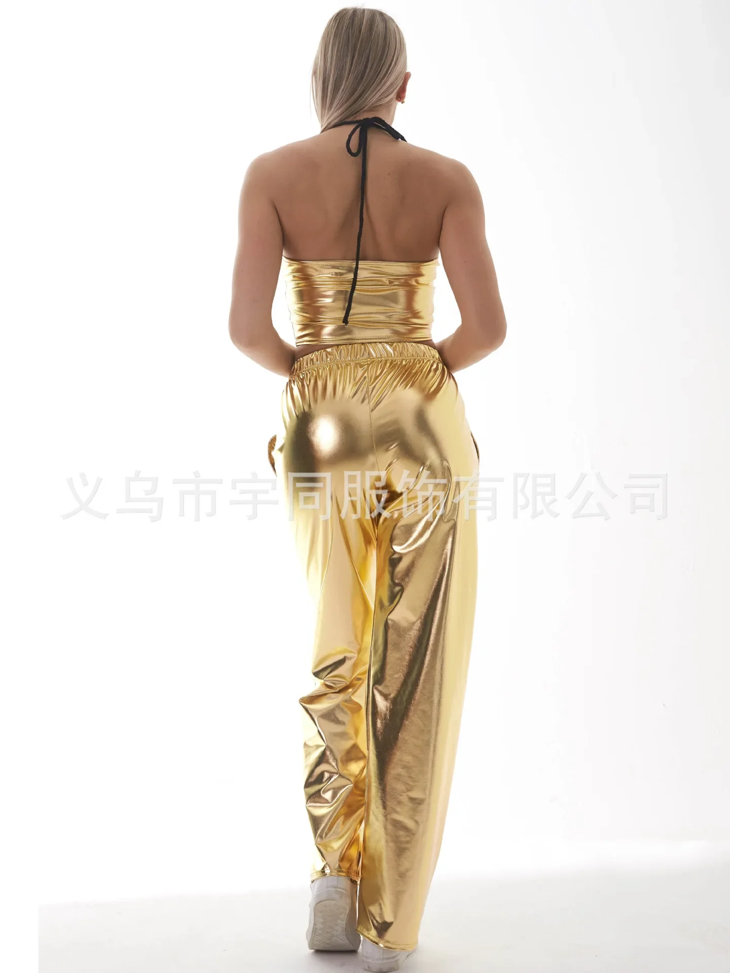 Red Women's Fashion Aurora Laser Gradual Change High Waist Straight Pants, Blue Thin Female Stretch Trousers, 2025 New
