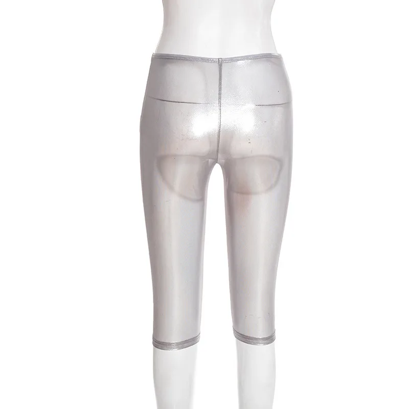 Joskaa Sexy See Through Shorts Women's Hipster Skin Tight Stretchy Capri Trousers Coquette Midnight Party Club Female Bottoms