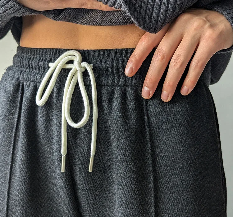 MiuKoMiYa Autumn Gray Woolen Pants Women Wide Leg Straight Long Trousers Office Lady High Waist Women Beige Formal Pants Loose