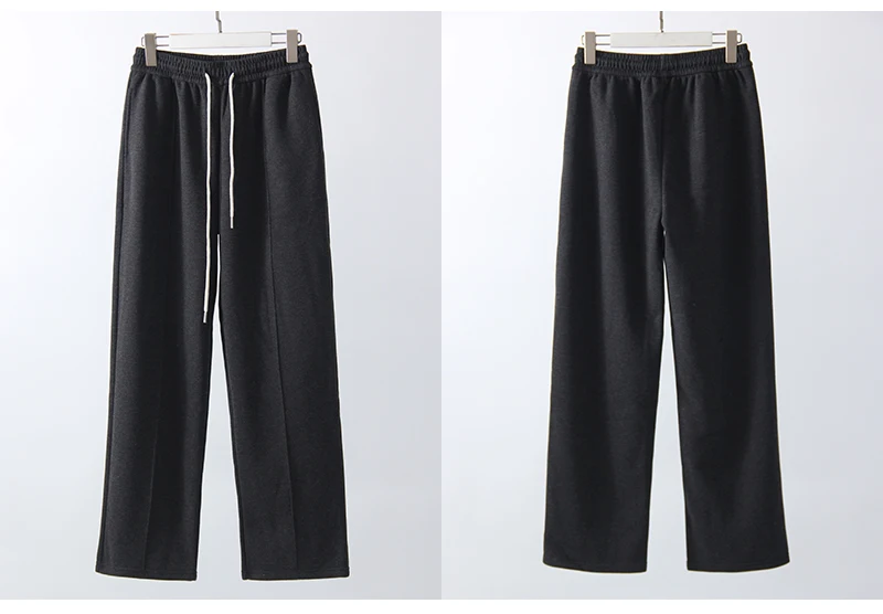 MiuKoMiYa Autumn Gray Woolen Pants Women Wide Leg Straight Long Trousers Office Lady High Waist Women Beige Formal Pants Loose