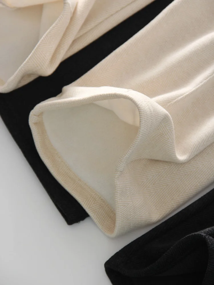 MiuKoMiYa Autumn Gray Woolen Pants Women Wide Leg Straight Long Trousers Office Lady High Waist Women Beige Formal Pants Loose