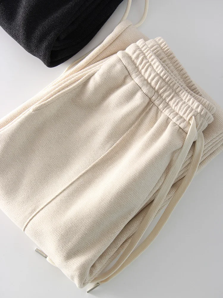 MiuKoMiYa Autumn Gray Woolen Pants Women Wide Leg Straight Long Trousers Office Lady High Waist Women Beige Formal Pants Loose