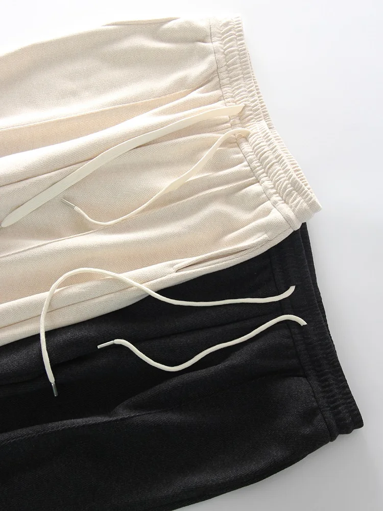MiuKoMiYa Autumn Gray Woolen Pants Women Wide Leg Straight Long Trousers Office Lady High Waist Women Beige Formal Pants Loose