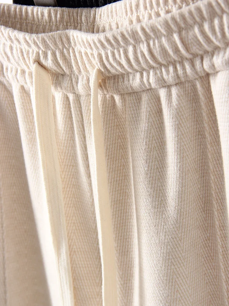 MiuKoMiYa Autumn Gray Woolen Pants Women Wide Leg Straight Long Trousers Office Lady High Waist Women Beige Formal Pants Loose