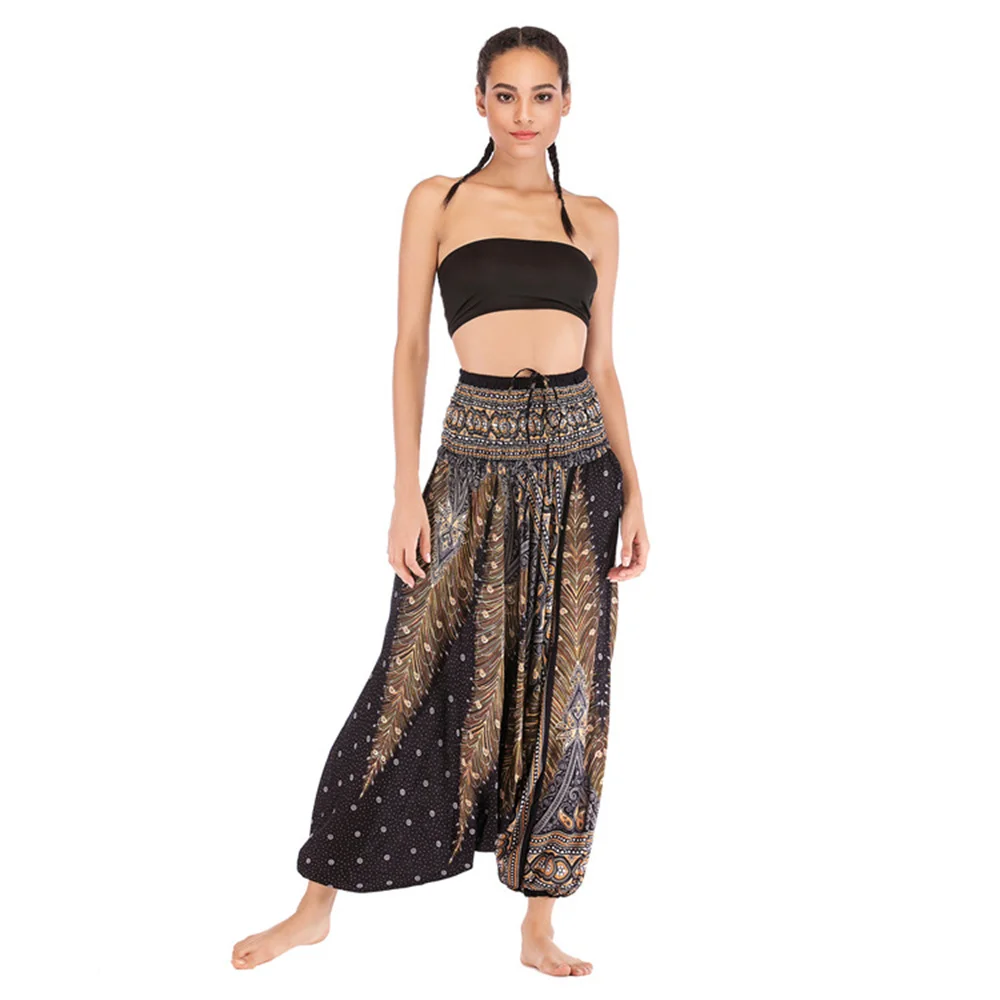 Boho Palazzo Pants Wide Leg Yoga Leggings Big and Plus Size Harem Pants Jumpsuit Hippie Clothes