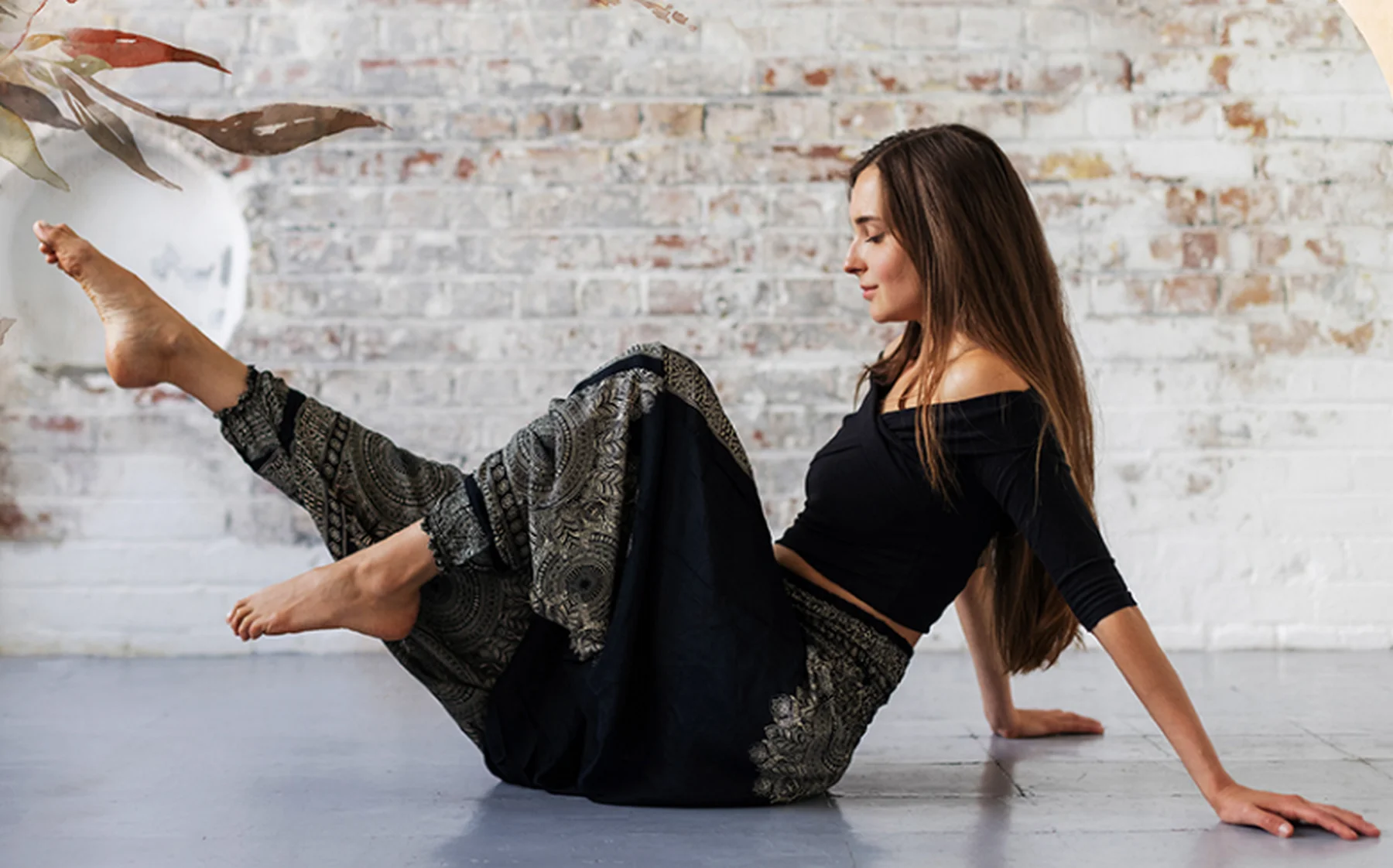 Boho Palazzo Pants Wide Leg Yoga Leggings Big and Plus Size Harem Pants Jumpsuit Hippie Clothes