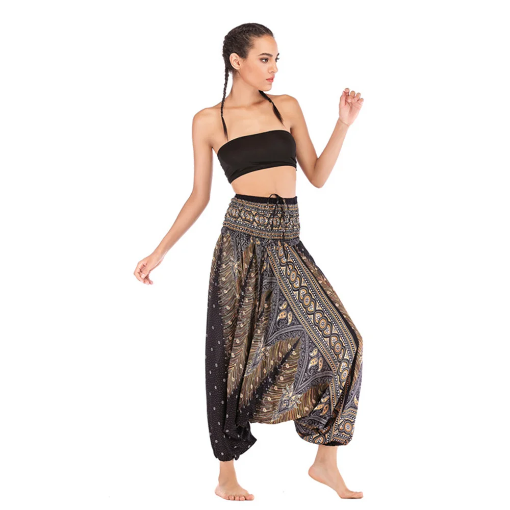 Boho Palazzo Pants Wide Leg Yoga Leggings Big and Plus Size Harem Pants Jumpsuit Hippie Clothes