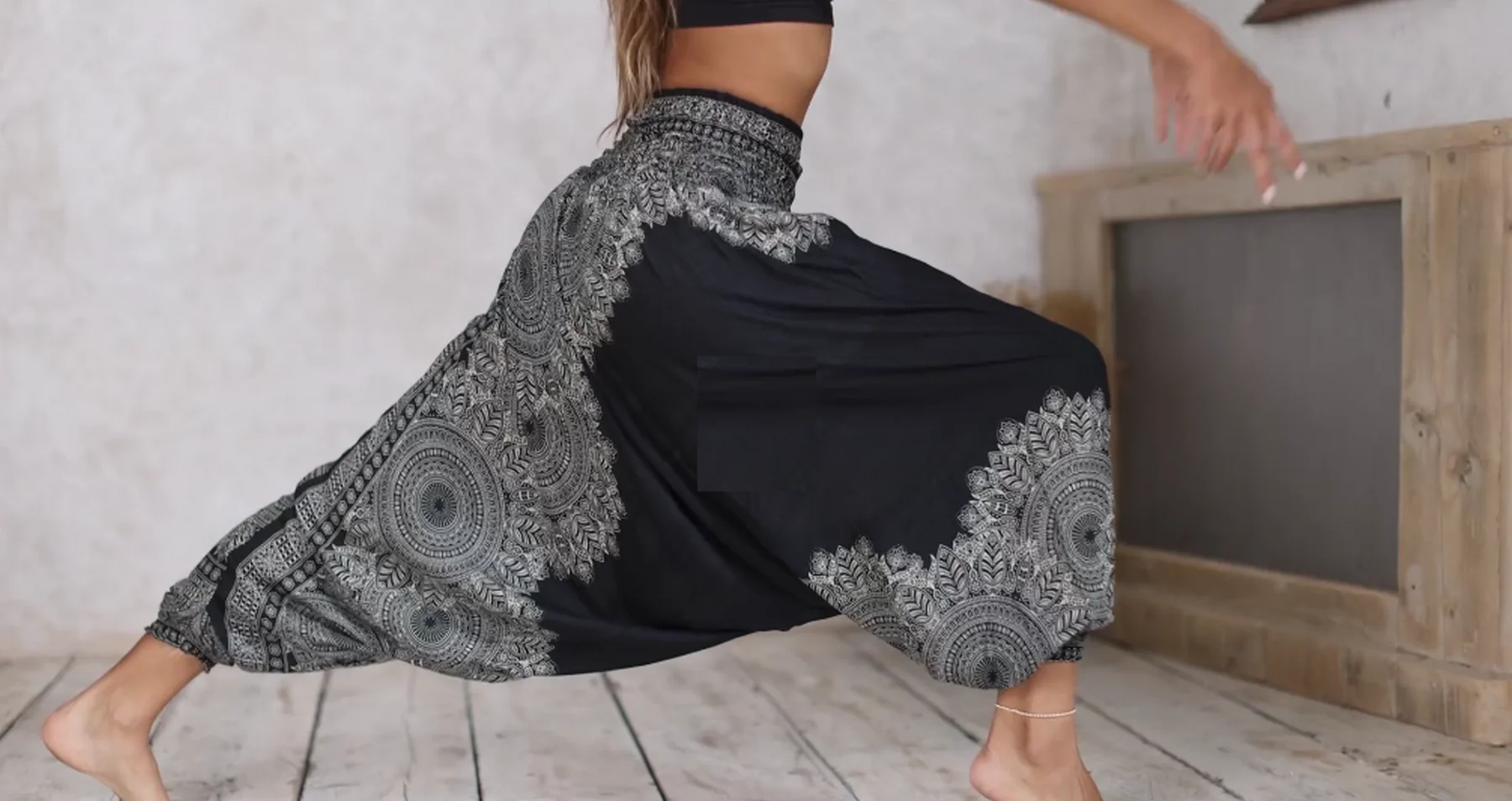 Boho Palazzo Pants Wide Leg Yoga Leggings Big and Plus Size Harem Pants Jumpsuit Hippie Clothes