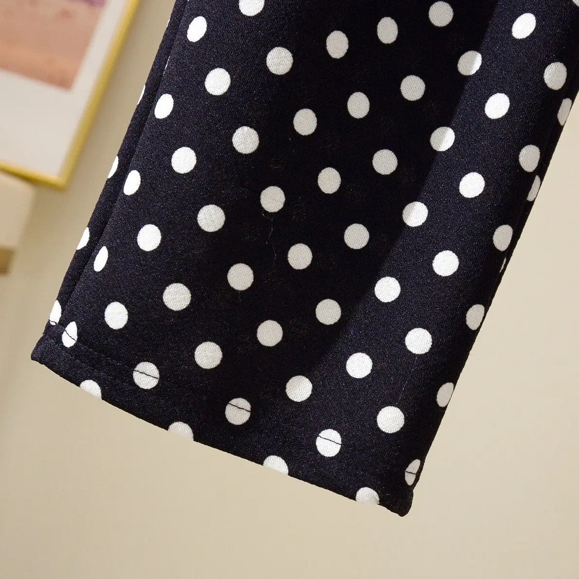 Wide Leg Pants Women Fashion Dots Ulzzang Loose High Waist Leisure Chic Female Trousers Sweatpant Pockets Summer Streetwear