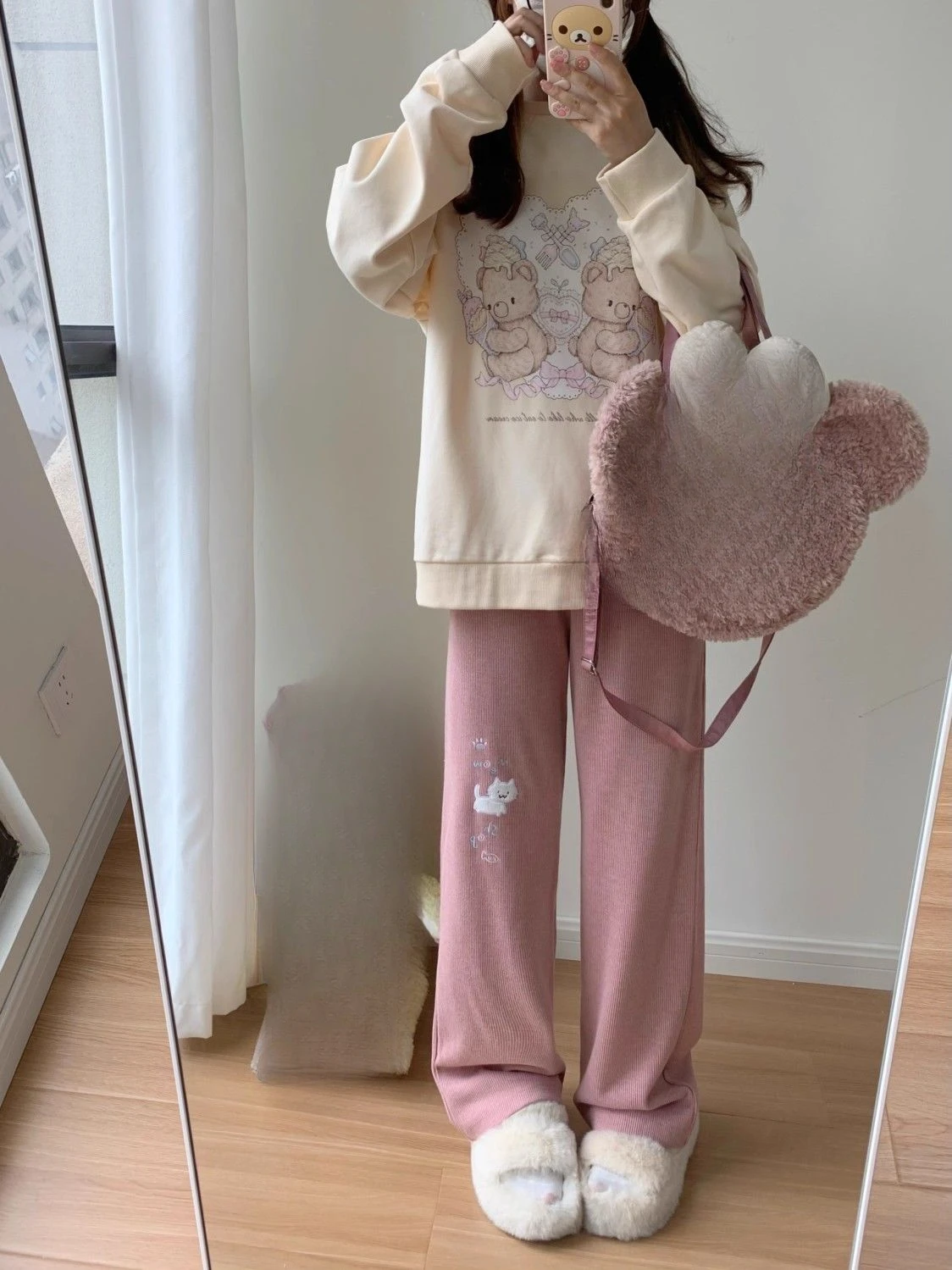 Japanese Autumn Grunge Fairy Trousers Y2k Aesthetic Kawaii Embroidery Cat Straight Pants Loose Vintage Casual Pantalones Women